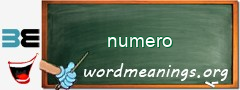 WordMeaning blackboard for numero